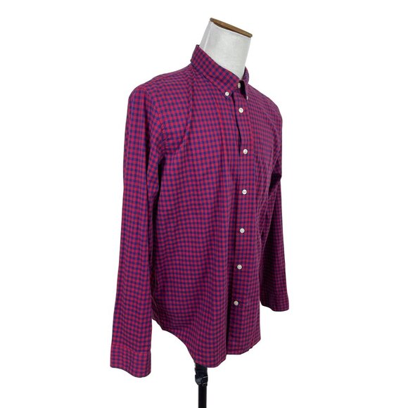 Gap Mens Red & Navy Button-Down Shirt Long Sleeve Front Pocket Size XL - New - Picture 2 of 10